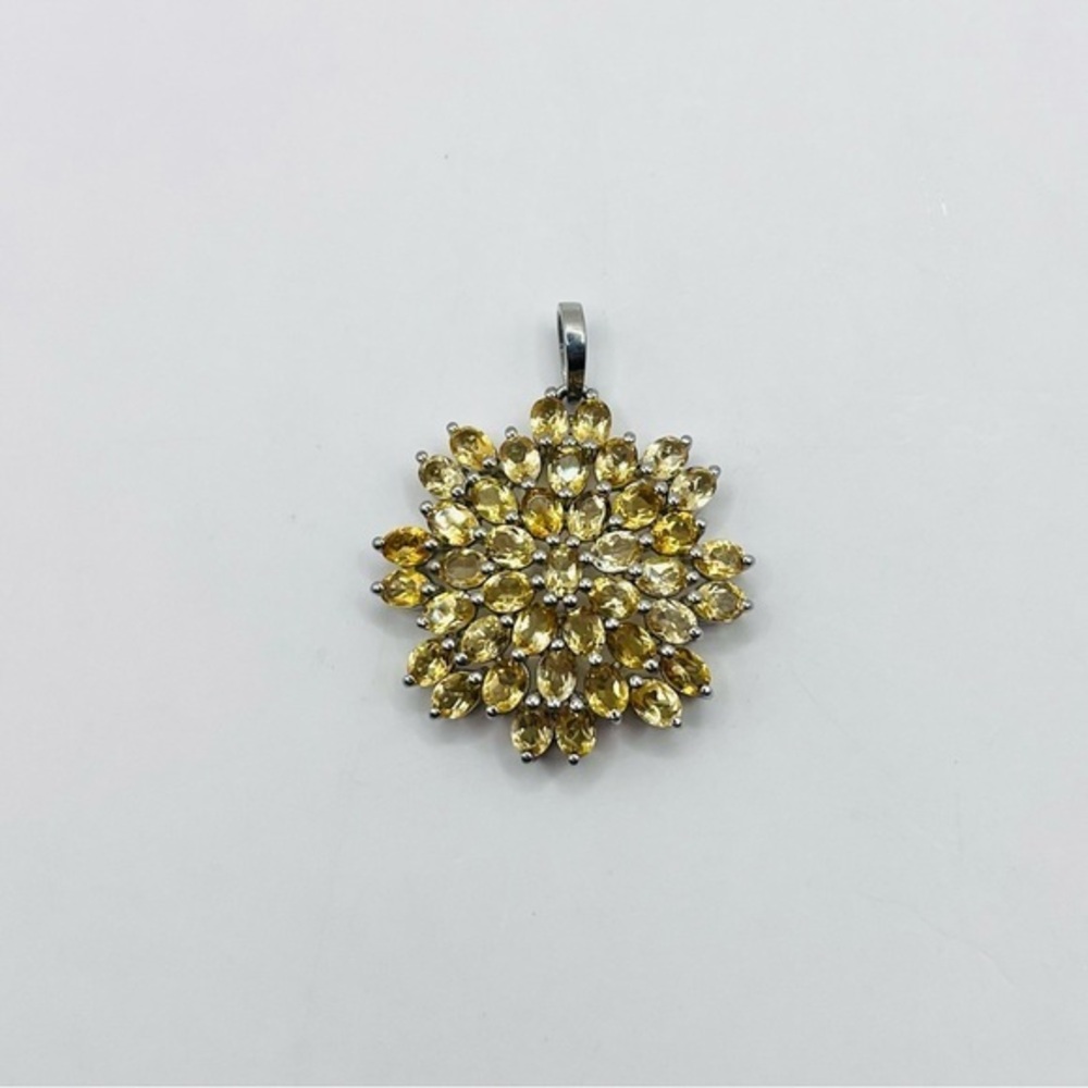 5.5 CT Natural Citrine Silver Tone Pendant